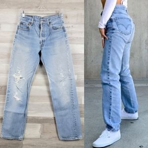 Levi's 501 Distressed LowWaist Straight Leg Jeans Size 30×32 2008